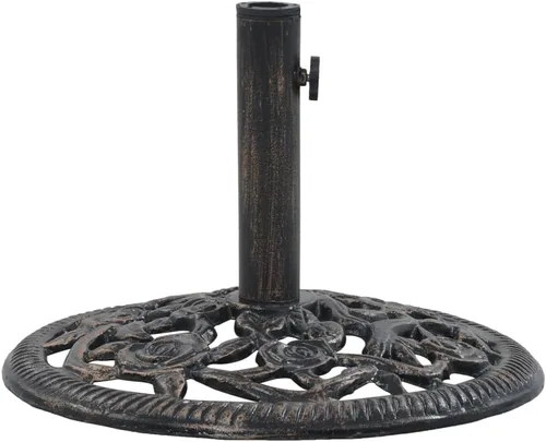 Miniatura 24 de Base redonda para sombrilla de patio, soporte resistente para sombrilla para exteriores, patio, piscina, al aire libre, blanco, 26.5 libras, hierro