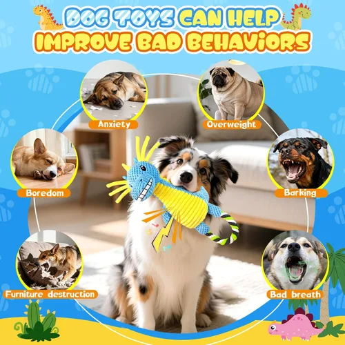 Miniatura 6 de Fuufome Juguetes chirriantes para perros grandes: juguetes duraderos para perros grandes para razas medianas y pequeñas - Juguetes de peluche