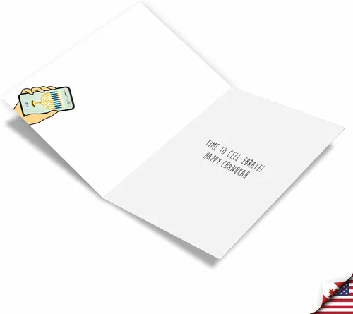 Miniatura 2 de NobleWorks - Tarjeta de felicitación divertida para Janucá con sobre de 5 x 7 pulgadas (1 tarjeta) Tarjetas de felicitación para festividades judías