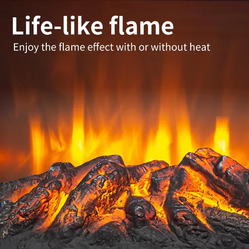 Miniatura 3 de Calentador eléctrico independiente de chimenea de 17 pulgadas con efecto de llama 3D (negro, 17 pulgadas)