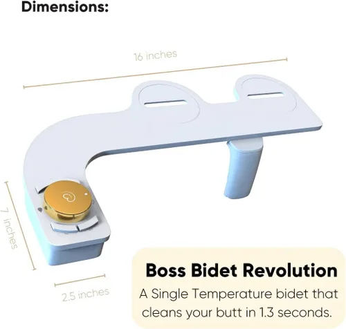 Miniatura 4 de Revolución. Accesorio de bidé para inodoro. Diseño de lujo, rociador de bidé de baño para inodoro, apagado automático, no eléctrico, boquilla doble