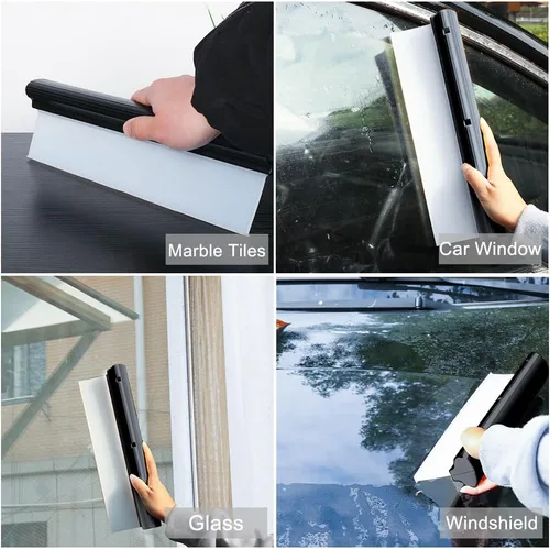 Miniatura 7 de Escobilla de agua automotriz de silicona de 12 pulgadas para secar, barra en T flexible para automóvil, parabrisas, vidrio, ventana, baño (negro)