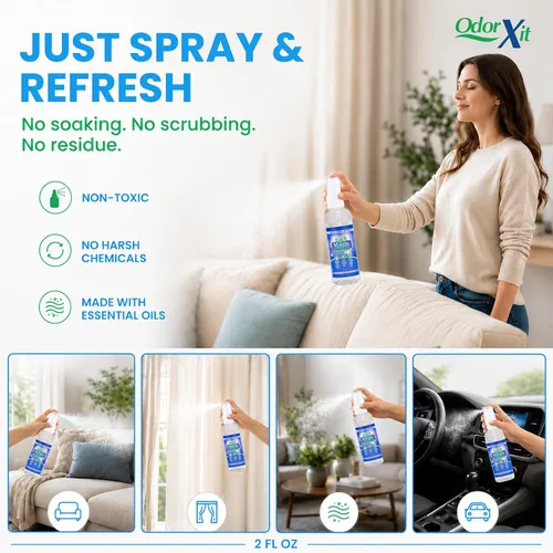 Miniatura 6 de OdorXit Magic Air Spray neutralizador de olores, potente neutralizador de olores de orina de perro y gato, refrescante de aire seguro para el hogar