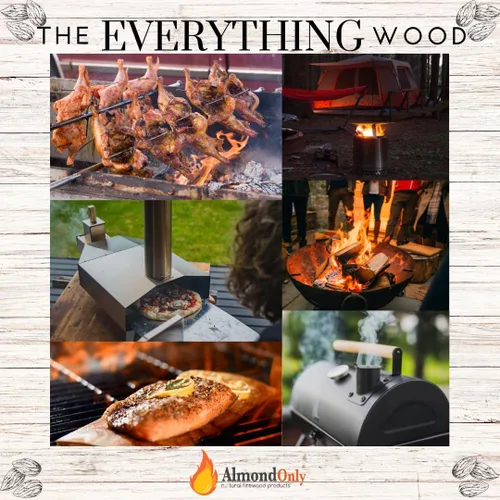 Miniatura 4 de Trozos de madera de almendro para ahumar de 1 a 2 pulgadas, 100% tostados, trozos de barbacoa premium para ahumar y asar a la parrilla, perfectos