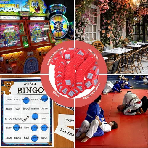 Miniatura 6 de Juego de 100 fichas de póquer – Monedas circulares de plástico de 1.58 pulgadas para juegos y contar, 0.16 oz cada una, accesorios perfectos