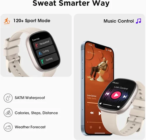 Miniatura 4 de Relojes inteligentes para mujer Fitness Rastreador de actividad física con marcarecepción de llamadas 247, ritmo cardíaco, monitor de sueño SpO2