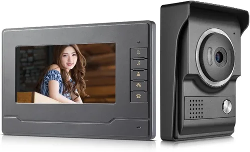 Miniatura 9 de Sistema de timbre de video con cable de 7 pulgadas, monitor LCD de 7 pulgadas, kits de teléfono de puerta de video, soporte de monitoreo