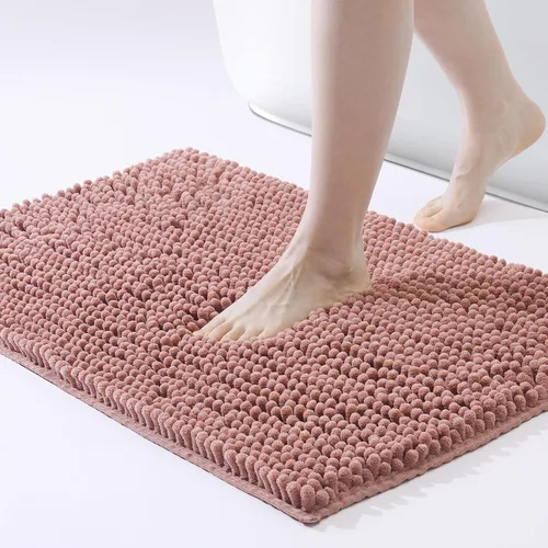 Miniatura 18 de FRESHMINT - Alfombras de baño de chenilla, 32"x20", alfombra antideslizante para el piso del baño y la bañera, alfombra de ducha suave y lavable