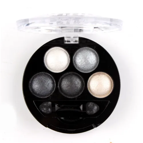 5 colores sombra de ojos en polvo metálico brillo paleta de sombra de ojos (Galaxy Silver) 4.7oz