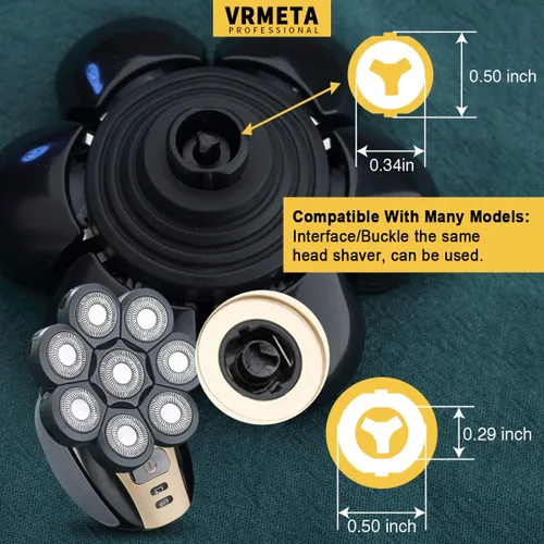 Miniatura 2 de Cabezales de repuesto para afeitadora eléctrica de acero inoxidable 8D afilado 8D, cabezales de repuesto para afeitadora giratoria eléctrica