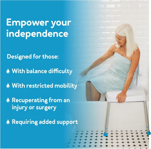 Miniatura 8 de Carex Banco de ducha de fácil transferencia, silla de ducha para ancianos y banco de transferencia de bañera para bañera, banco de transferencia