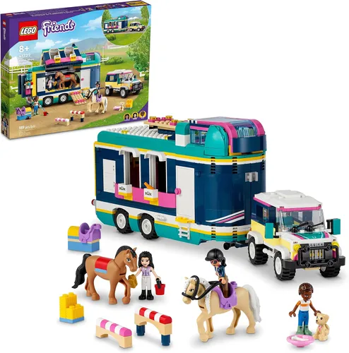 Miniatura 8 de LEGO Friends Remolque de Espectáculo Ecuestre 41722, juguete de caballo para niñas y niños de 8 años en adelante con 2 caballos, coche SUV