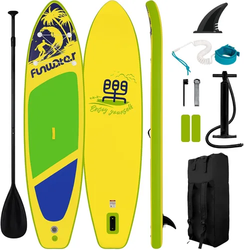 Miniatura 16 de FunWater Inflatable Stand Up Paddle Board with Premium SUP Paddleboard Accessories, Anti-Slip EVA Deck, 11'6''/11'/10'6'' Paddle Boards for Adults &