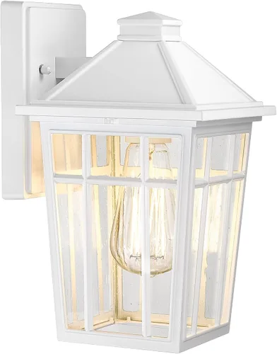 Miniatura 16 de Darkaway Lámparas de pared para exteriores, luz de porche frontal, pared exterior, antioxidante, impermeable, de aluminio con cristal para patio