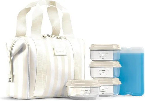 Miniatura 19 de Fit & Fresh Remi - Lonchera de neopreno para mujer, kit de preparación de comidas con recipientes y bolsa de hielo XL, material autoaislante similar