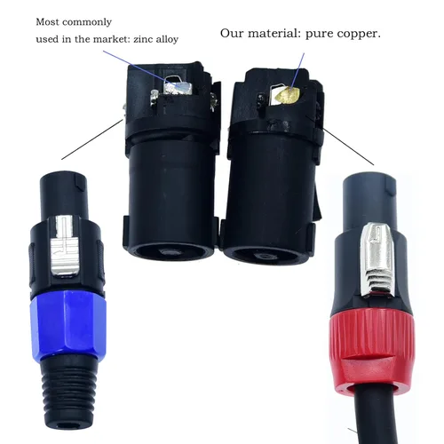 Miniatura 4 de Habla en 2 piezas de Speakon profesional a 1/4 de pulgada TS cable de altavoz para pa jack par calibre 12awg puerto de audio macho enchufe