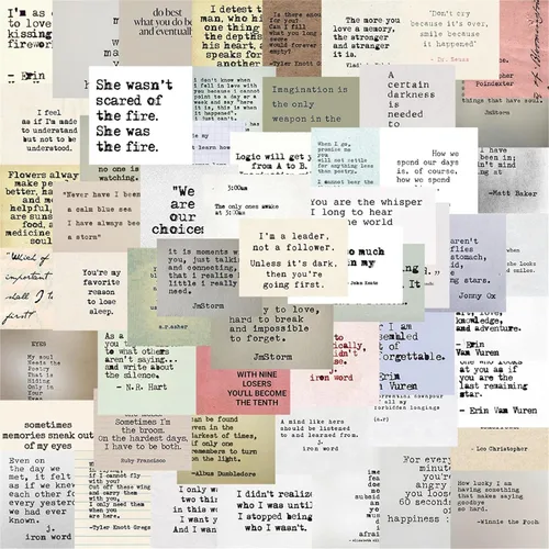 60 PCS Suministros para Álbum de Recortes Pegatinas para Journaling, Pegatinas de Citas Inspiracionales Pegatinas Motivacionales para Adultos