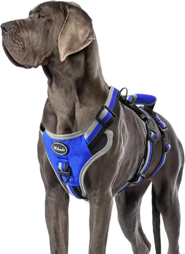Miniatura 13 de Mihachi Arnés para perro a prueba de escapes, arnés para perro sin tirones con asa, suave acolchado reflectante y ajustable de cuerpo completo