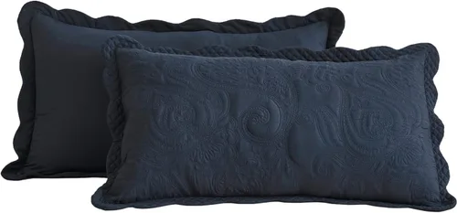 Miniatura 7 de Colcha extragrande King de 128 x 120 pulgadas, extra ancha, diseño de patrón paisley, funda de cama ligera, reversible, 5 piezas, 100% microfibra, 1