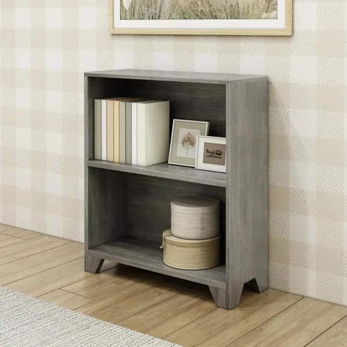 Miniatura 6 de Max & Lily Estantería moderna de 2 estantes, de madera maciza para dormitorio de niños, color marrón madera de granero Barnwood Marrón