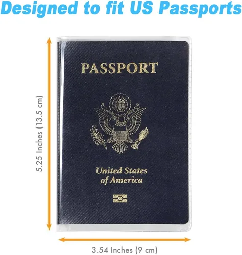 Miniatura 5 de Funda impermeable transparente para pasaporte, protector de pasaporte de plástico, artículos esenciales de viaje, unisex para adultos, con funda