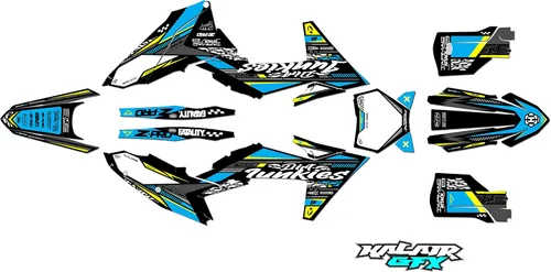 Kit de gráficos para KTM Motocross 4-Stroke 250 SX-F, 350 SX-F y 450 SX-F (2023) Rugged Series Cyan 16 Mil - Adhesivo para motocicleta Dirt Pit