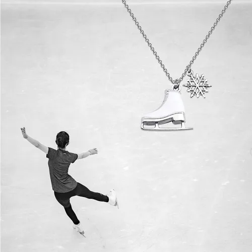 Miniatura 7 de Llavero de patinaje sobre hielo, diseño de patinaje artístico esmaltado, color blanco, para patinar, regalo para los amantes del patinaje