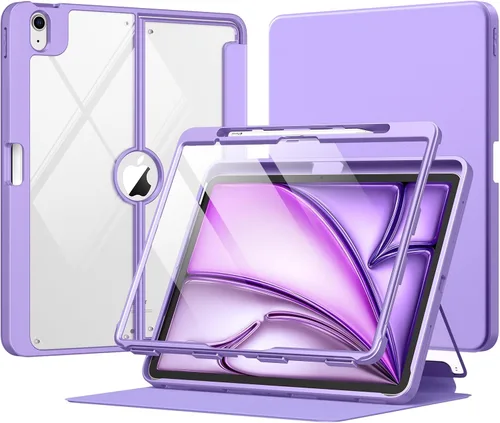 Miniatura 11 de MoKo Funda para iPad Air de 11 pulgadas 7ª/6ª generación M3/M2 2025/2024, iPad Air 5ª/4ª generación de 10.9 pulgadas 2022/2020 con soporte