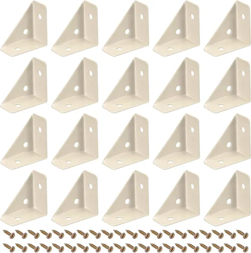 Miniatura 12 de uxcell 20 soportes de esquina angulares de 1.496 pulgadas x 1.496 pulgadas, soportes de acero laminado en frío con tornillos para borde de Negro