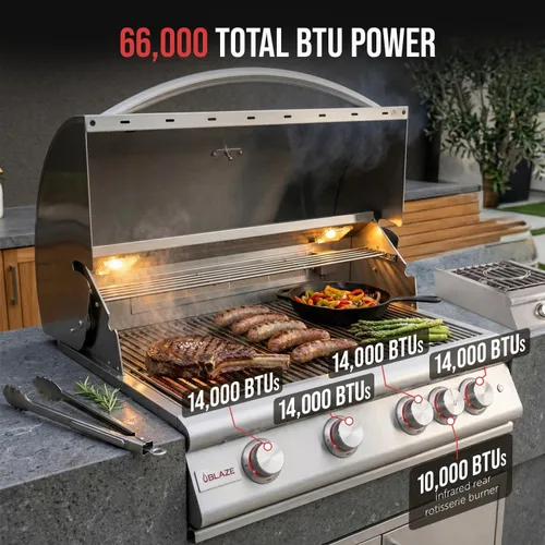 Miniatura 3 de Paquete de parrilla de gas Blaze BBQ para exterior de 32” LTE con parrilla de gas incorporada, parrilla de gas LTE, quemador de gas LTE, puerta