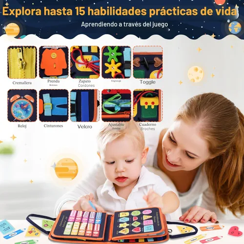 Miniatura 3 de Tabla Ocupada de Juego Montessori para Niños Pequeños: Juguetes Montessori para Niños Pequeños de 1 a 3 Años Libro de Actividades Educativas Tabla
