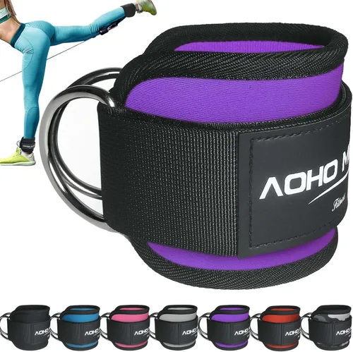 Miniatura 7 de AOHO MOOON - Brazalete de tobillo para máquina de cable, accesorios de gimnasio para mujeres y hombres, puños de tobillo de neopreno para patadas