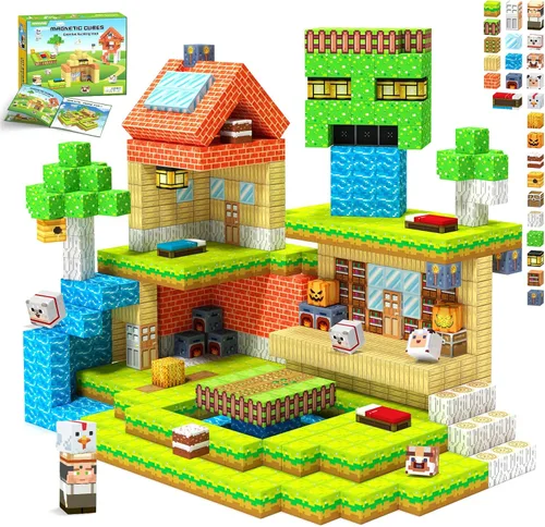 Miniatura 8 de Hiwawind 40 bloques magnéticos, regalos ideales para niños de 3, 4, 5, 6 años, juguetes de aprendizaje STEM para niños y niñas de 3 a 5 años