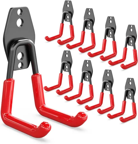 Miniatura 16 de 3-H Ganchos de pared de garaje, paquete de 14 unidades, ganchos de garaje resistentes, ganchos de almacenamiento de garaje para colgar y organizar