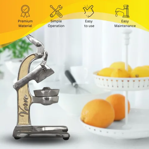 Miniatura 4 de Exprimidor Manual de Prensa de Mano de Aluminio Fundido Artesanal de Grado Profesional para Jugo Recién Exprimido de Naranja, Limón, Lima, Toronja