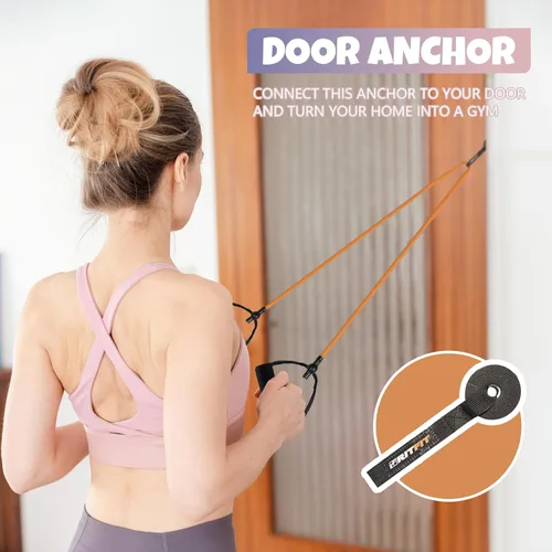 Miniatura 3 de RitFit Single Resistance Exercise Band with Comfortable Handles - Ideal for Physical Therapy, Strength Training, Muscle Toning - Foam Padding Door