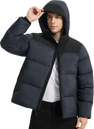 Miniatura 3 de HARD LAND Abrigo de invierno pesado para hombre, impermeable, con capucha y acolchado Sorona