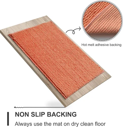 Miniatura 3 de Civkor Alfombra de baño, cómoda alfombra de baño de felpilla antideslizante, con pelusa suave y absorbente, lavable a máquina, alfombra de baño