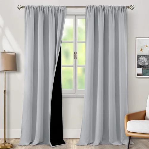 Miniatura 77 de BGment - Cortinas opacas para sala de estar de 63 pulgadas de largo, juego de 2 paneles, cortinas para oscurecer toda la habitación, cortinas