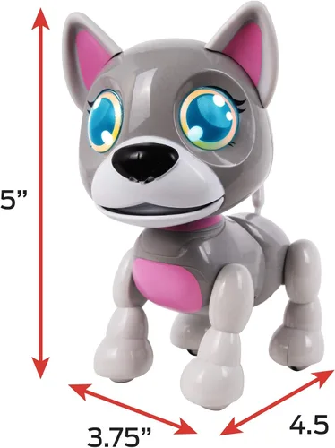 Miniatura 3 de NKOK USB PetBotz - Robo Puppy, recargable, miniatura, robot interactivo para mascotas, iluminado, activado por sonido, hace ruidos bajo orden, viene