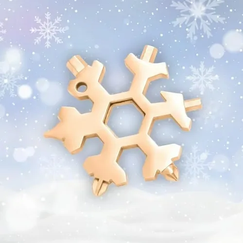 Miniatura 9 de Sakerplus Multiherramienta de copo de nieve 18 en 1, multiherramienta compacta de acero inoxidable para uso diario, aventuras al aire libre