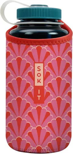 Miniatura 234 de Sok It BotlSok Funda para botella de agua con cubierta de neopreno aislante (Floral abstracto, se ajusta a CamelBak o Nalgene de 12 onzas)