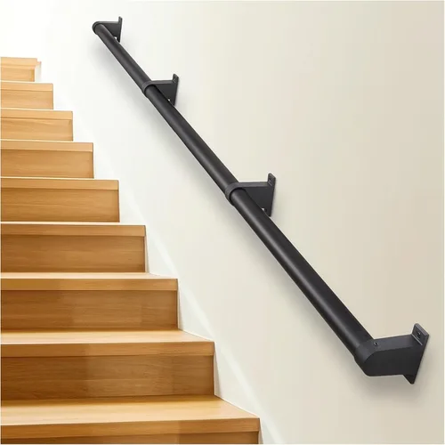 Miniatura 12 de Barandillas de mano de 3 pies para escalones al aire libre, barandillas industriales de metal para escaleras interiores, barandilla de montaje