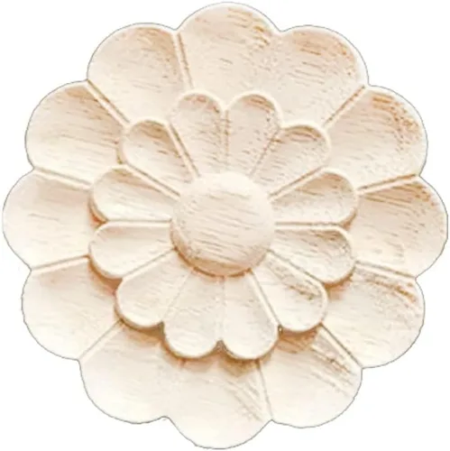 Miniatura 14 de 4 piezas de apliques de madera redondos para decoración de muebles de puerta de cama, decoración de gabinete de madera, decoración de muebles sin 8
