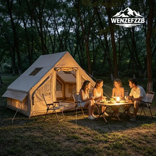 Miniatura 8 de Inflatable Camping Tents with Hand Pump, Air Glamping Tents, Easy Setup Waterproof and Windproof Blow up Tent, 4 Seasons Oxford Cabin Tent with Mesh