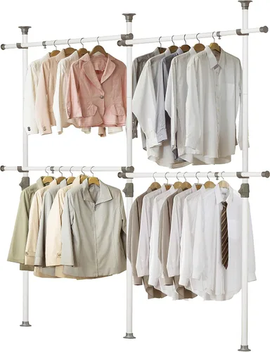 Perchero ajustable de 2 niveles | Estante para ropa | Organizador para armarios