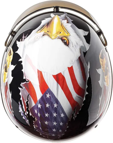 Miniatura 4 de Cartman Cruiser Scooter Casco de media cara para motocicleta, gráficos patrióticos de Eagle USA, aprobado por DOT para bicicleta, scooter, ATV, UTV