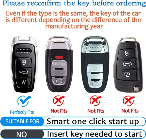 Miniatura 2 de Funda para llavero Audi con llavero suave de protección completa, plateado
