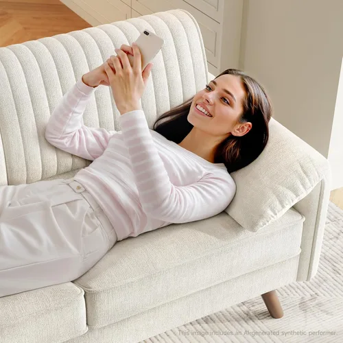 Miniatura 4 de ONBRILL Sofá Loveseat de 64.5", Sofá Loveseat de Chenilla para Sala de Estar, Asiento Profundo de 23.2" Love Seat con Brazos Acolchados, Cómodos