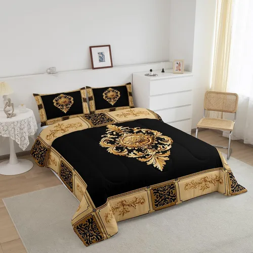 Miniatura 2 de jejeloiu Juego de ropa de cama floral Vinatge de tamaño individual para niños y niñas, juego de edredón tradicional para niños, edredón retro
